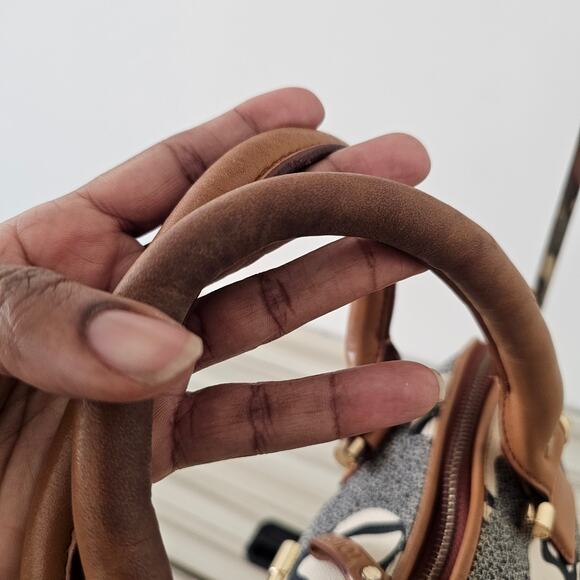 Tous Kaus Vintage Beard Print Satchel Large Handbag - Picture 9 of 10